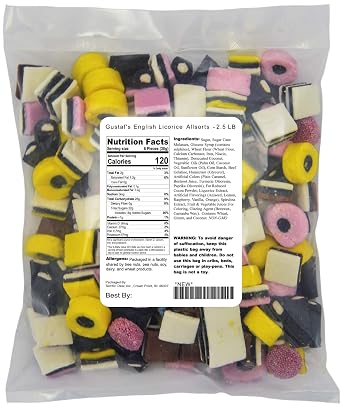 Gustafs English Licorice Allsorts - 2.5 LB