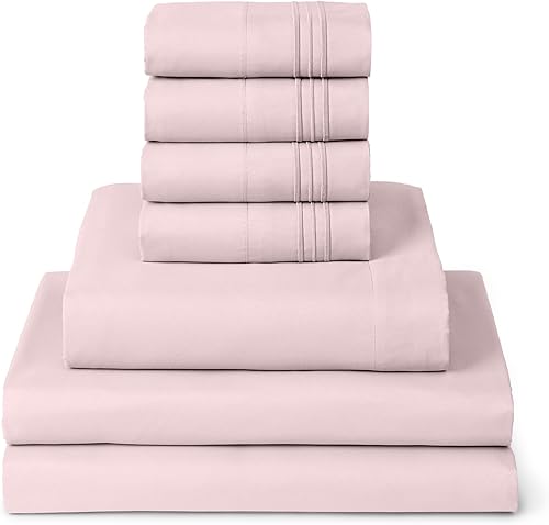 Miniatura 84 de Mellanni - Juego de sábanas King de 6 piezas de la colección Iconic, (incluyendo 4 fundas de almohada), bolsillo extraprofundo de 21 pulgadas, fácil