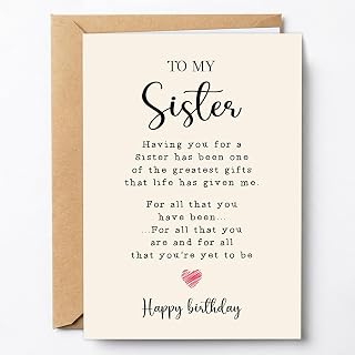 PTRUKD Funny Birthday Card for Sister