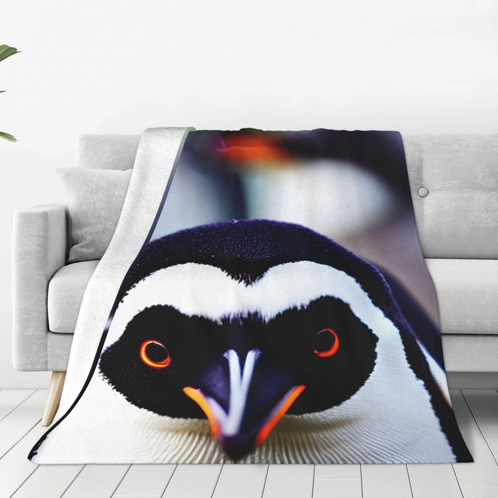 Couverture polaire anti-froid pingouin pour réchauffer votre lit et canapé