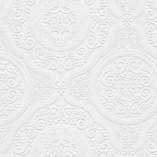 Norwall NW48932 Carter Series Rollo de papel tapiz grande con textura de vinilo con textura floral, diseño cuadrado, 21 pulgadas de ancho x 33 pies