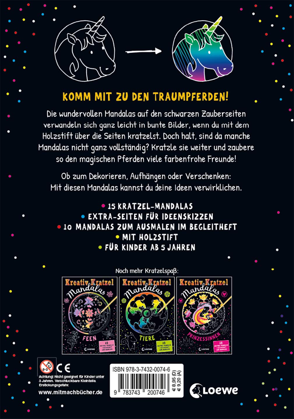 Kreativ-Kratzel Mandalas - Magische Pferde: Beschäftigungsbuch für Pferdefans und Kinder ab 5 Jahre