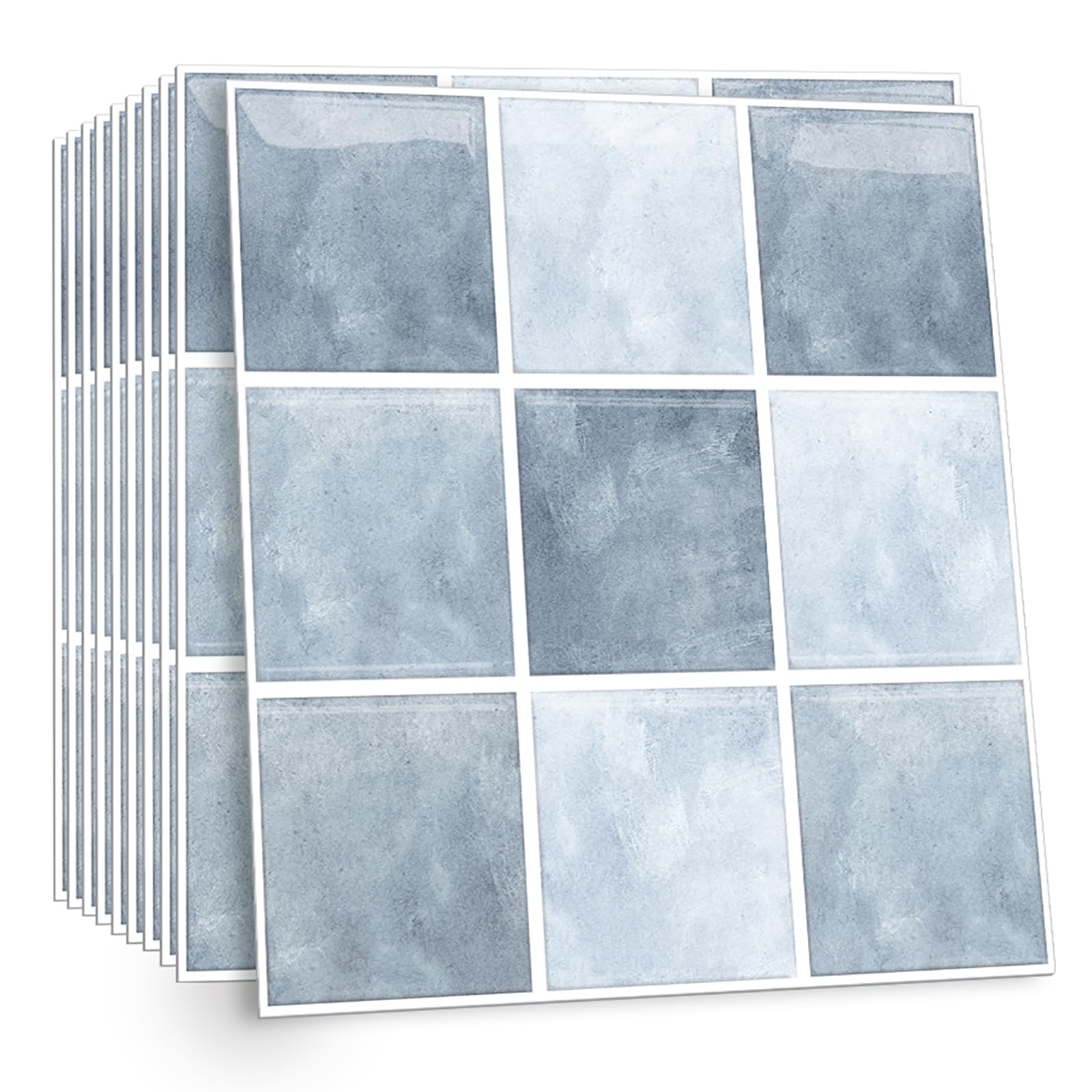 Celestdeco Blue Peel and Stick Wall Tiles 10 Sheet Waterproof Bath 30x30cm — image 1