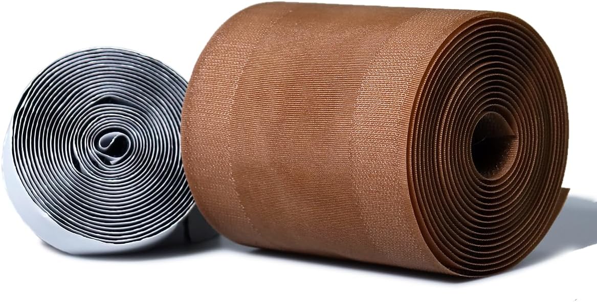 Brown Floor Cord Cover with Adhesive Tape for Any Flooring Surface Overfloor Cord Protector Cable Grip Strip Management Hold Cords in Place for Power Cords Coaxial Cable (3.9” W X 10’L)