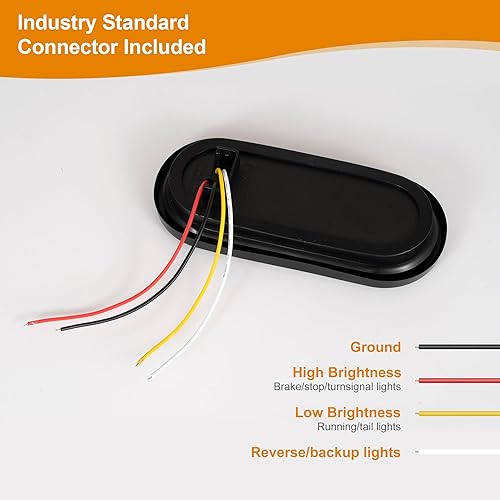 Miniatura 5 de Kit de luces LED para remolque, 2 luces traseras ovaladas de 6 pulgadas, 23 luces LED de marcador, luces de freno, luces traseras de freno y giro,