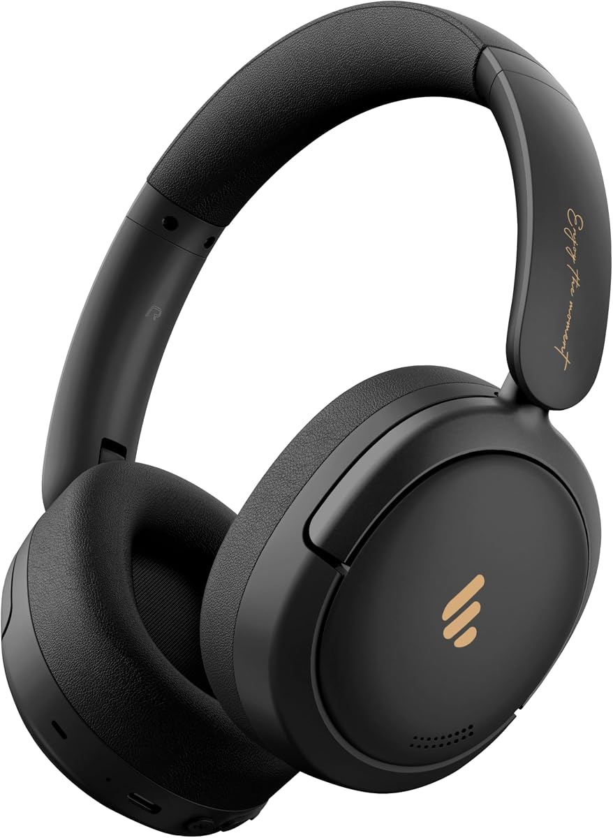 Atom Max Hybrid ANC Headphones, Hi-Res Audio, 45H Playtime, Black