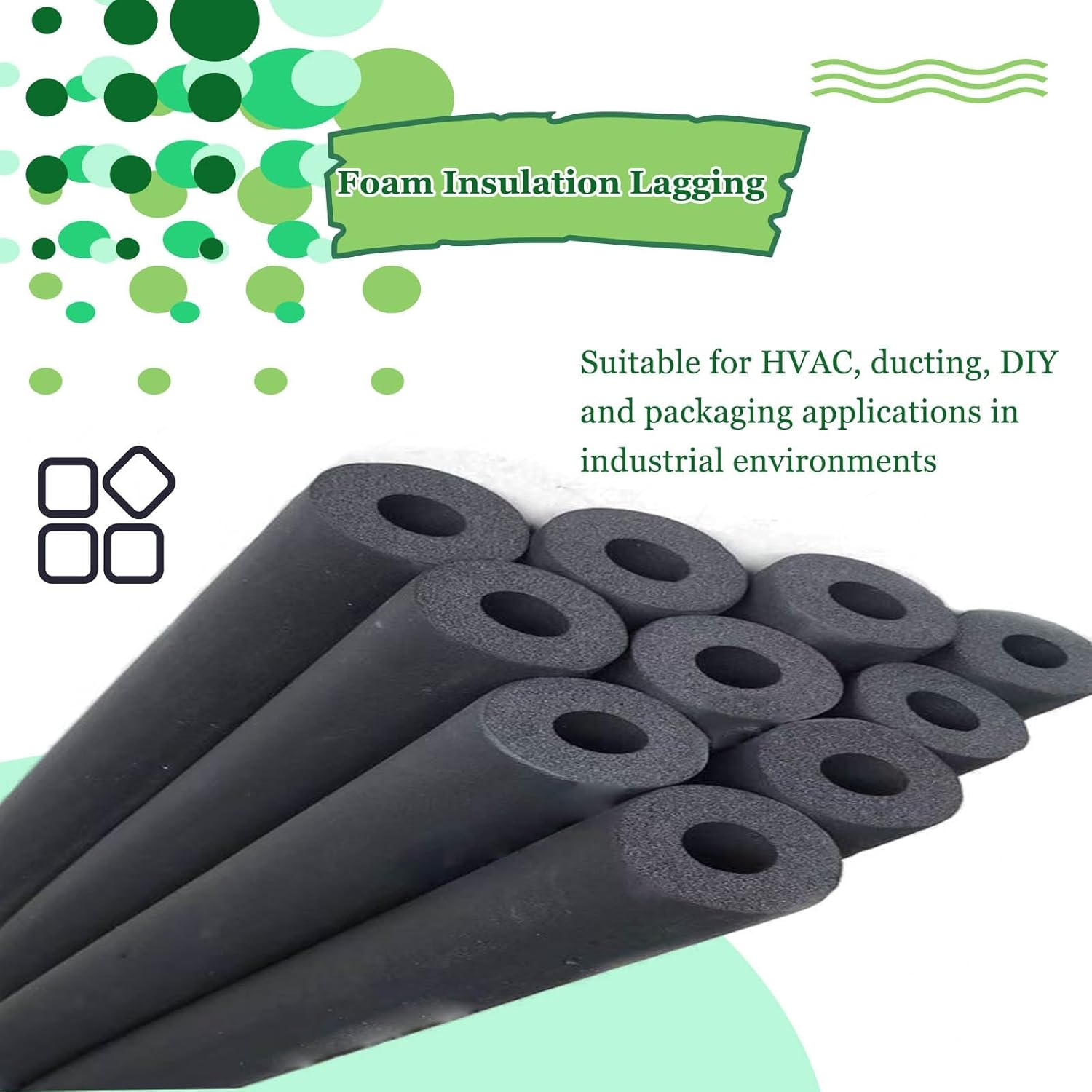 Outdoor Pipe Insulation,Thermal Insulation Foam Pipes,for Pipeline and Roof Racketc,Flexible Self-Seal Foam Lagging,for Plumbing Freeze Protection Exercise Handle(ID13.0mmxT15mmx2m)