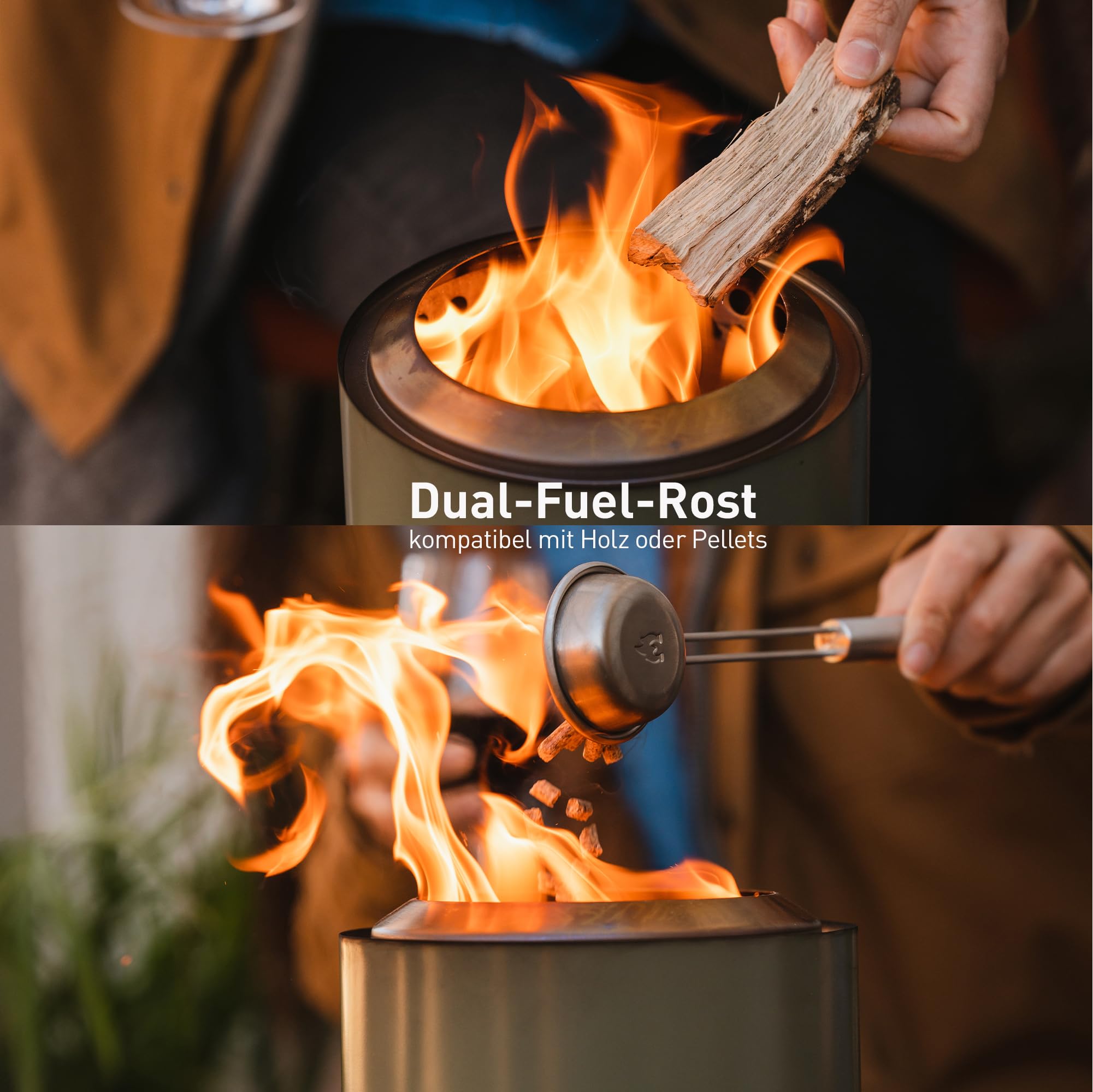Solo Stove Mesa XL Tischfeuer Outdoor Edelstahl Mini Tischkamin 21,8 x 17,8cm 1 kg Silber