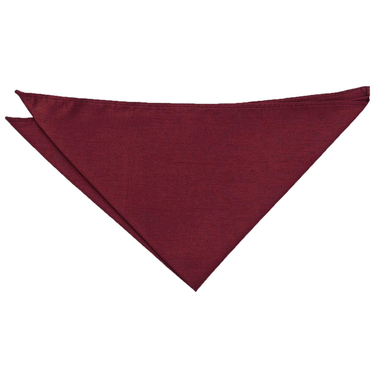 DQT Mens Plain Shantung Pocket Square - Wedding, Business & Formal Suit Handkerchief - Burgundy
