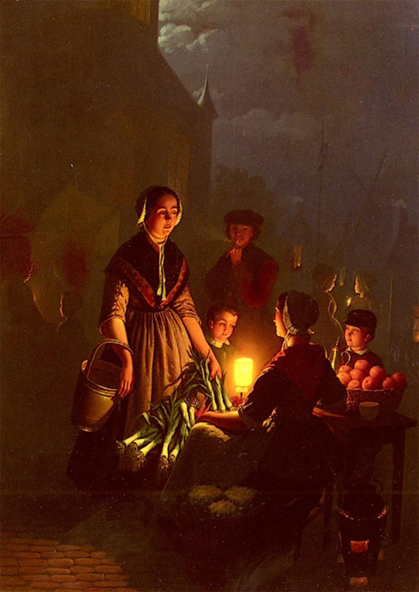 POSTERIIk Famous Animal Posters Vintage Picture the Evening Market by Petrus Van Schendel Modern Wall Decor for Home Decor 60x90cm