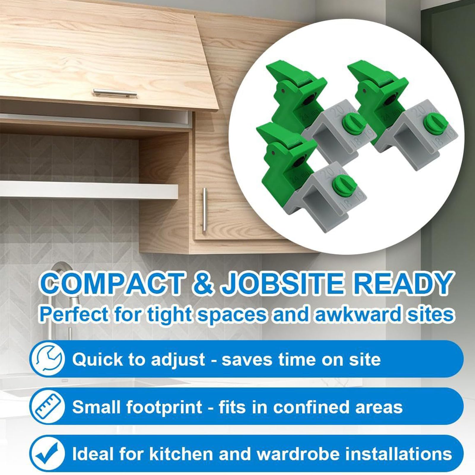 Annadue Scribe Jig Regolabile, 3 Pezzi Morsetto Rapido, per Tracciamento | Morsetto di riempimento per la lavorazione del legno, per carcassa di armadio 12-20 mm, piastra 16-24 mm, plastica ABS