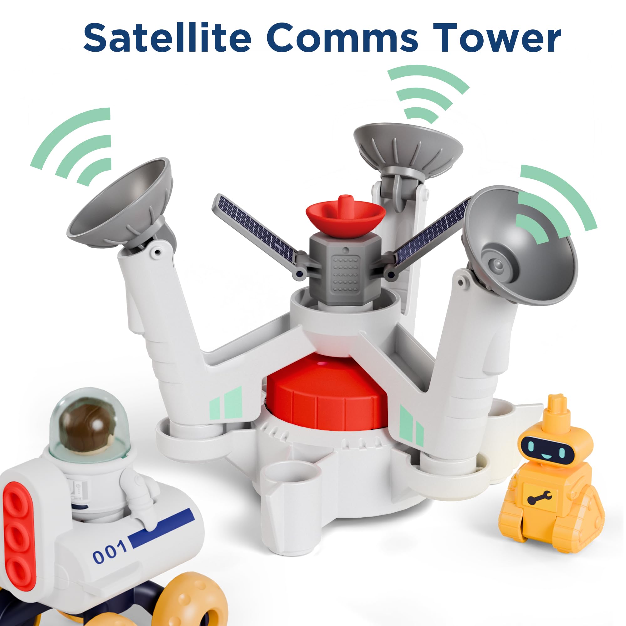 Juguetes espaciales para niños, nave espacial, aventura planeta, juego con 2 transbordadores astronautas, juguete educativo STEM del sistema solar del espacio exterior, regalo de 4