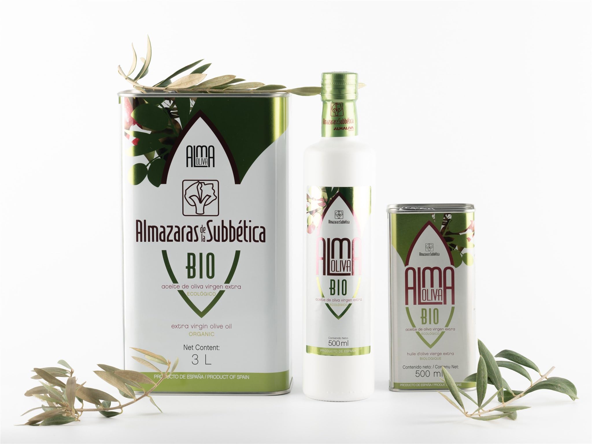ALMAZARAS DE LA SUBBÉTICA – Aceite de Oliva Virgen Extra Premium 500 ml | Pack 12 Botellas | AOVE Gourmet de la Sierra Subbética Córdoba | Frutado Medio-Alto