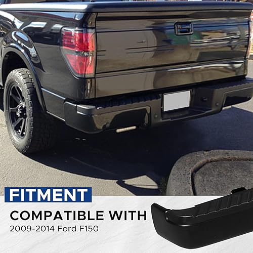 Miniatura 2 de Rear Step Bumper Assembly Fits for 2009 2010 2011 2012 2013 2014 Ford F-150, Peforway Back Chrome Steel Bumper Replacement without Parking Sensor