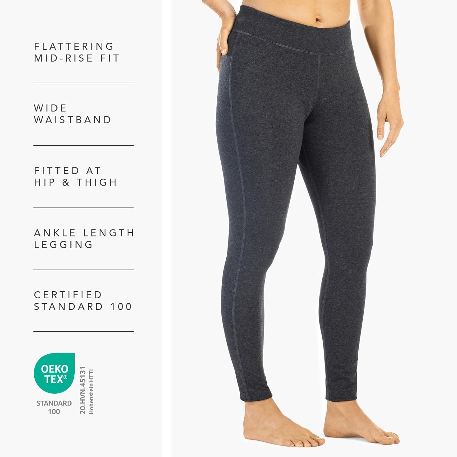 Fishers Finery Women's Ecofabric Classic Athletic Yoga Ankle Length Legging - Image 3