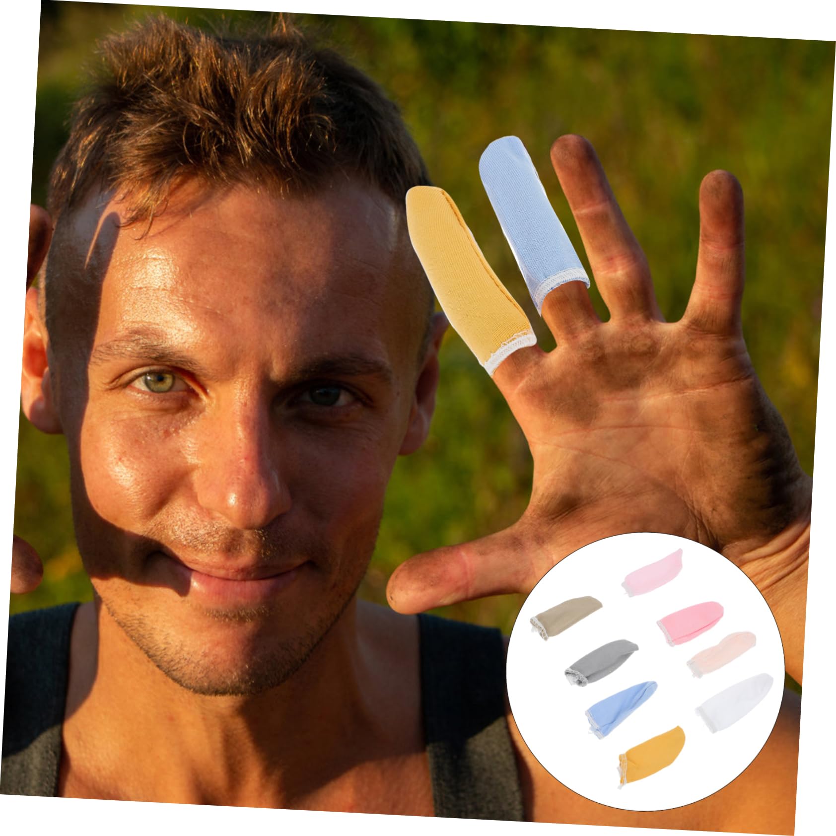 Ipetboom 30pcs Finger Cots Finger Covers Cover for Fingertips Finger Caps Finger Protective Cover Thumb Protector Finger Toe Sleeves Fingertips Cover Fingertip Protection Pure Cotton