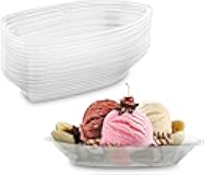 MT Products Clear Plastic Disposable Banana Split Boats 8 oz. Great Party Dish (30 Pieces) - Made in The USA