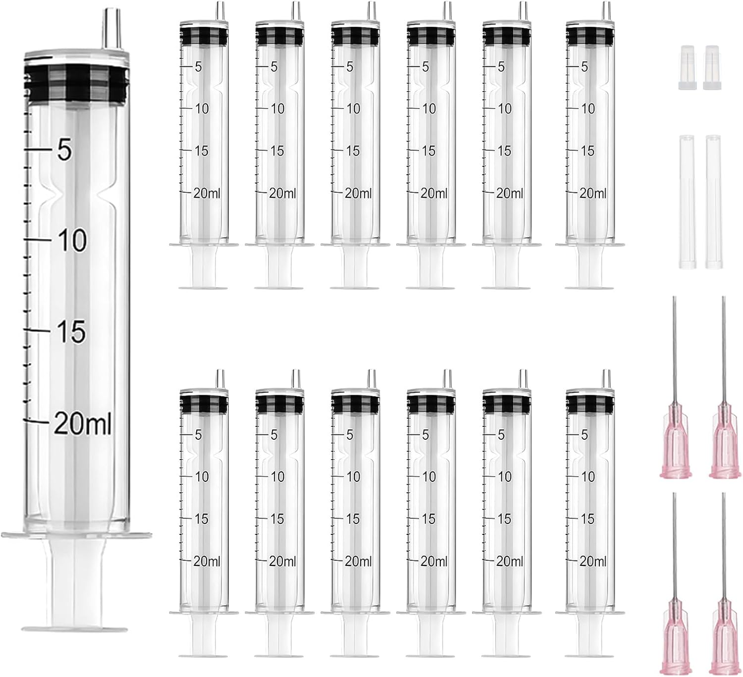 12pcs 20ml Syringe, Syringe with Blunt Needle and Cap, Colostrum