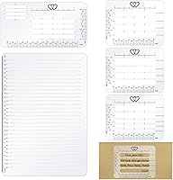 Teling 5-Pack Straight Line Stencil & Envelope Addressing Templates - 11 Inch Ruler Guide for Journaling, Calligraphy & Letters