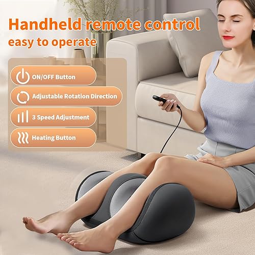 Miniatura 2 de Masajeador de pies y pantorrillas con calor, masajeador de pies Shiatsu para aliviar el dolor, máquina masajeador de tejido profundo con rodillo