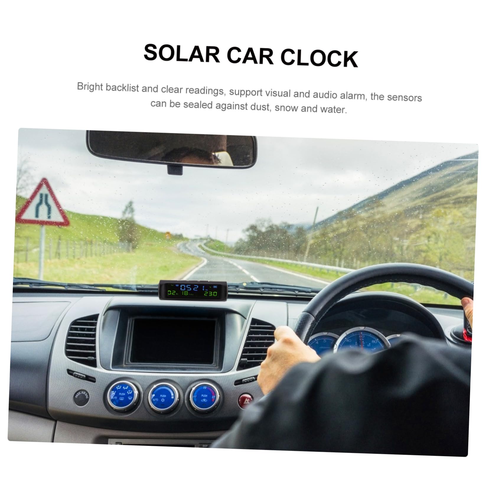 Termómetro Calendario para Coche Reloj Electrónico para Conducir Reloj Digital para Automóvil Pantalla LED Digital Indicador Automático para Coche