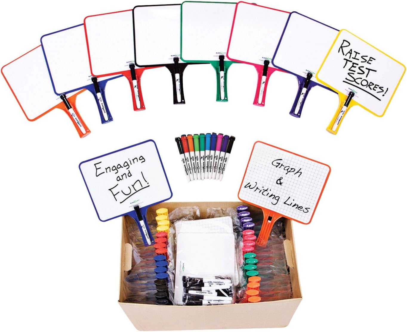 DRY ERASE RECTANGULAR TWO SIDED GRAPH BLANK CLASS SET OF 10