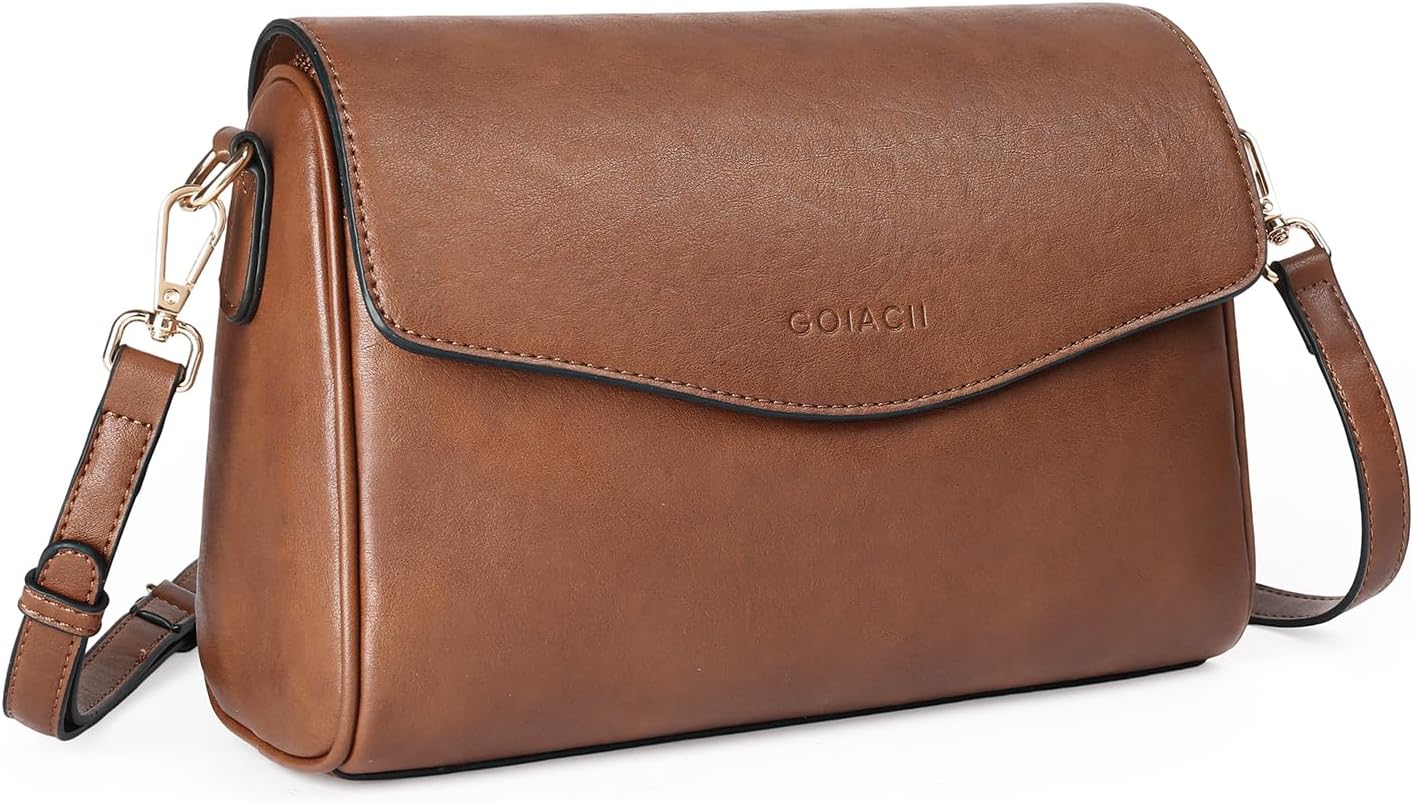 GOIACII Crossbody Bags for Women Flap Trendy Ladies Shoulder Purse Satchel HandBag with Adjustable Strap
