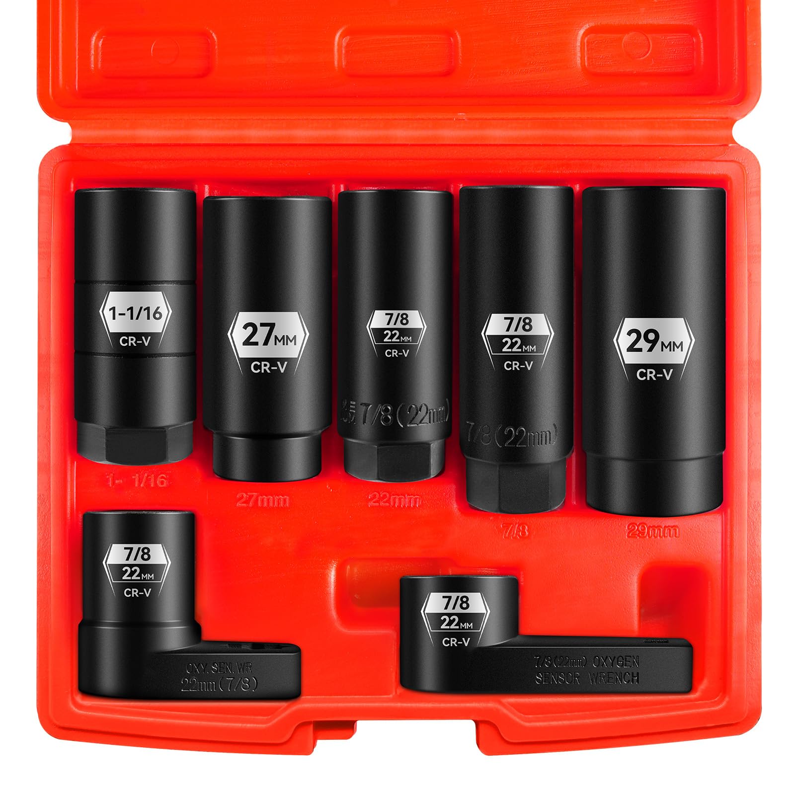 BLACKROBOT 7-Piece Oxygen Sensor Socket - oxygen sensor removers | Mubboo