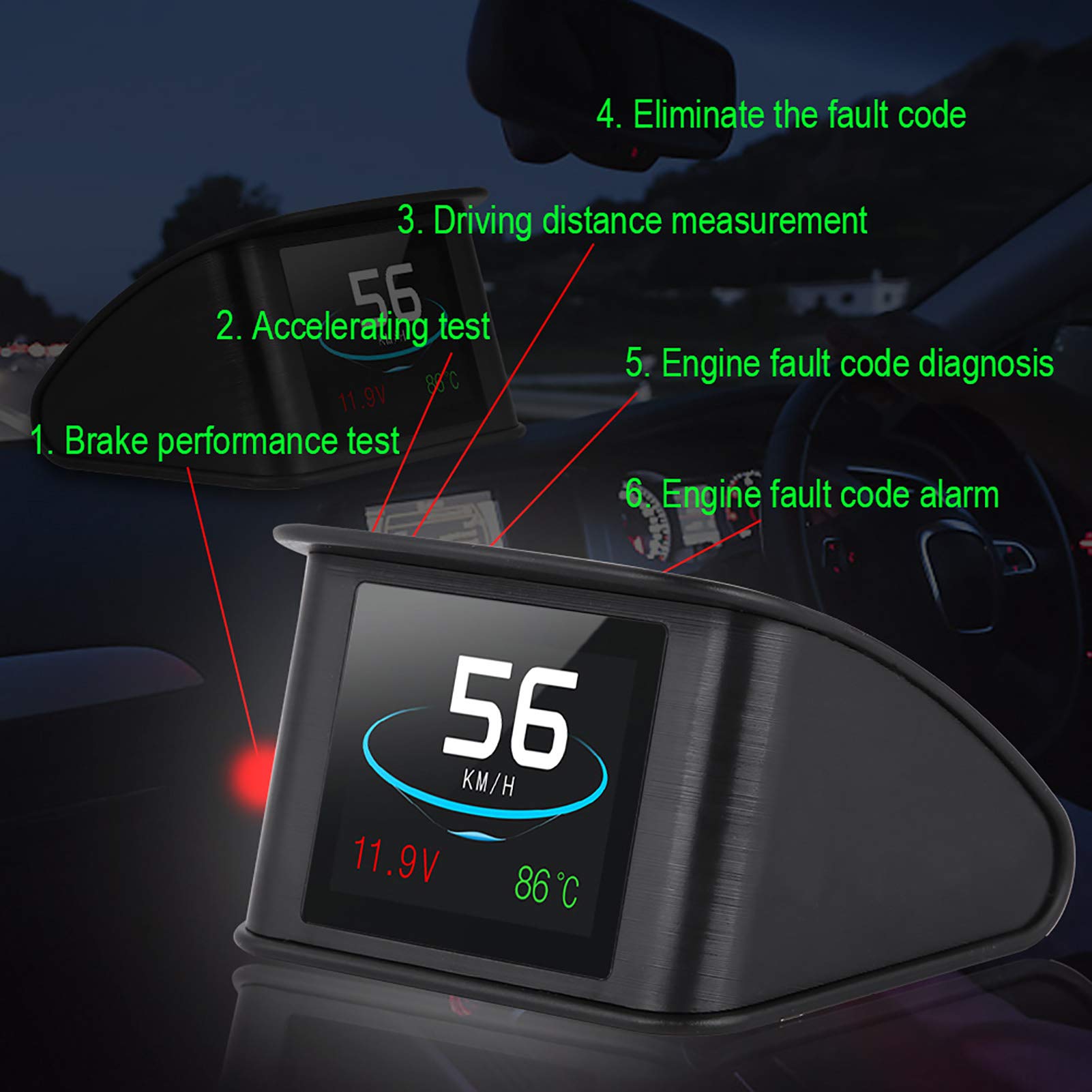 Obd Head Up Display P10 Hud Car Video P10 Universal Car Hud Head Up Display Obd2 Avviso velocità Rpm Consumo Carburante Proiettore