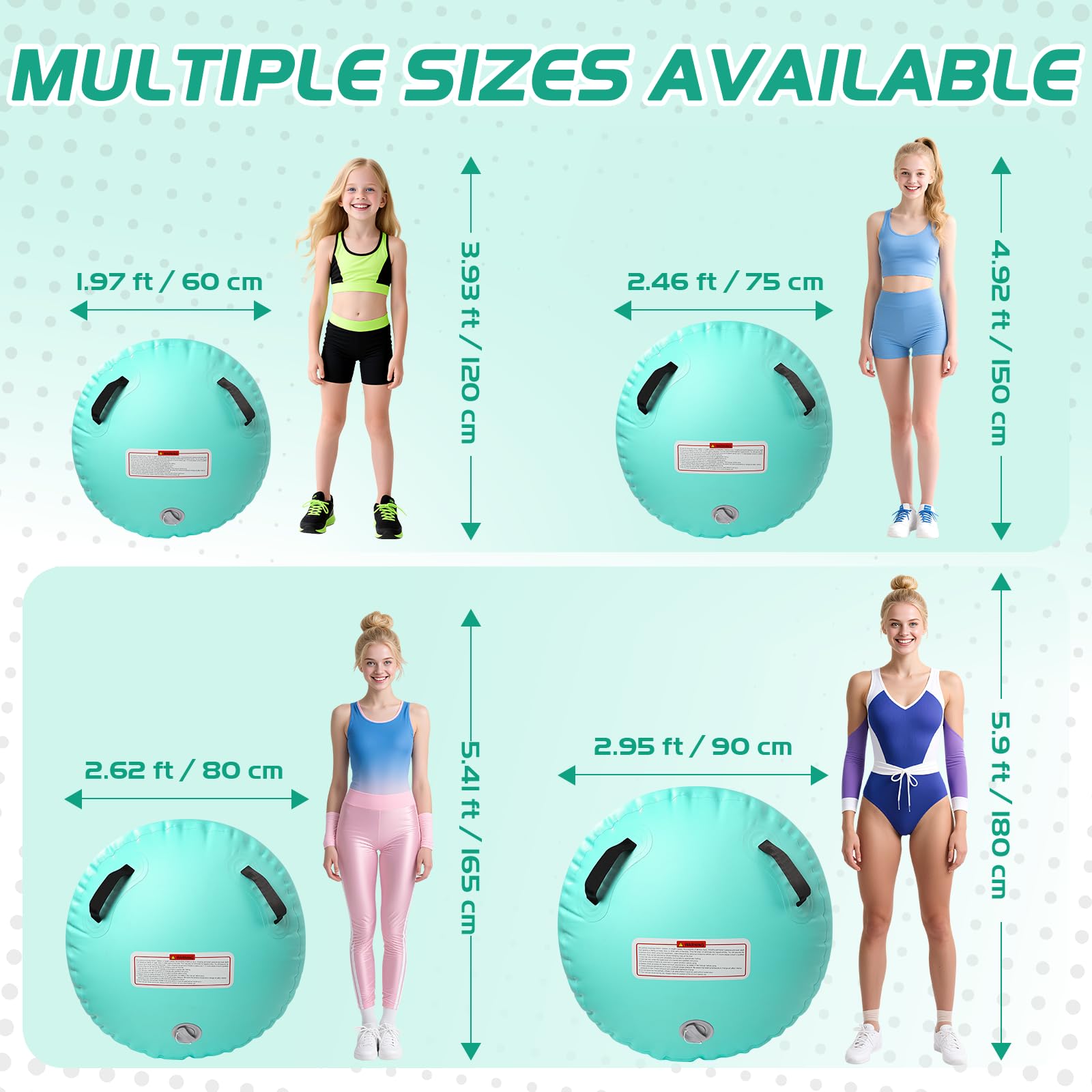 Aufblasbare Turnmatte mit Air Roller und Elektroluftpumpe, 3m Gymnastikmatte & Roller, Ideal für Yoga, Gymnastik, Cheerleading, Tanzen und Heimtraining