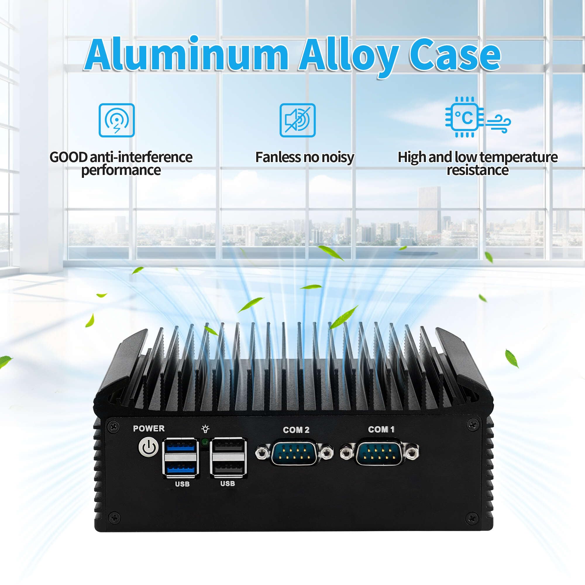 Mini PC Firewall, N305, Fanless Micro Computer Appliance, 4 x i226-V 2.5GbE LAN, Dual COM, Router Hardware, USB 3.1, HD, DP, OPNsense, AES-NI, DDR4, Barebone NO RAM NO SSD