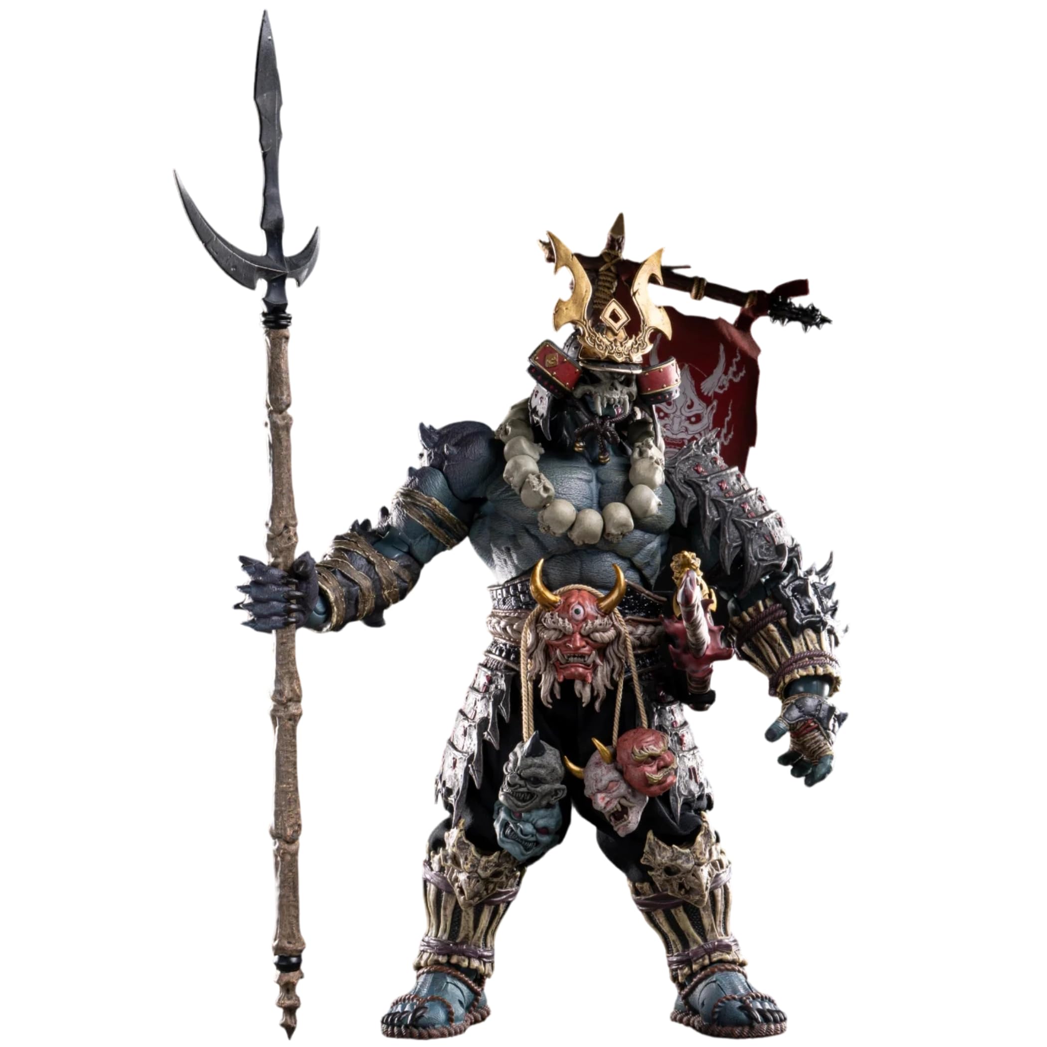 METYTOYZ 1/10 World of Warcraft Blue Oni Samurai Action Figure,Highly Articulated Japanese Demon Warrior with Weapons and Armor Accessories, Collectible Fantasy Figure for Adult Collectors
