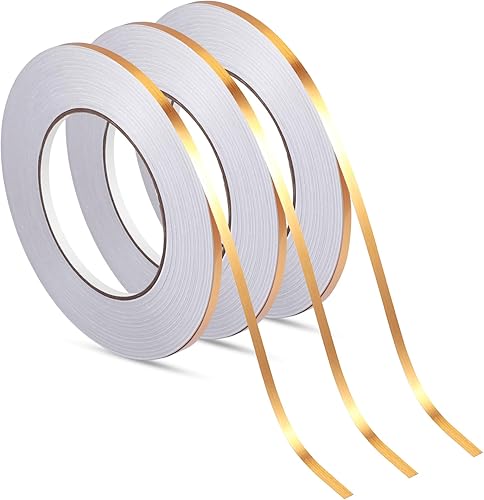 Zonon 3 rollos de cinta, cinta adhesiva de película de poliéster metalizado, cinta washi para detalles de Navidad, paredes de acento, artes gráficas