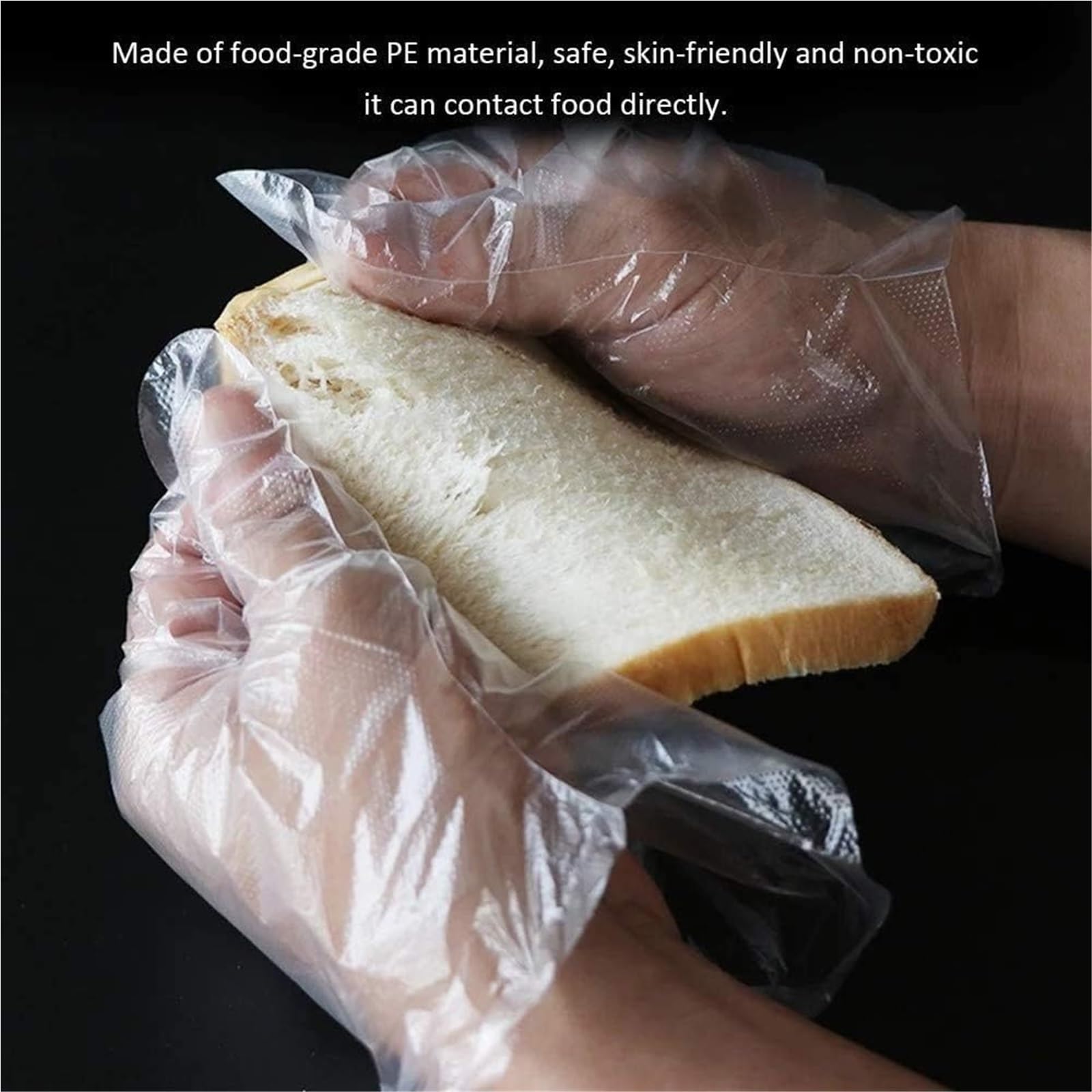 Guanti di plastica usa e getta 400/800/1000 pezzi mano trasparente per pulizia utensili da cucina (1000 pezzi)