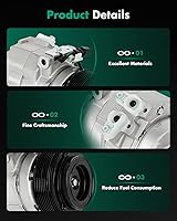 Vista 6 de SCITOO Compresor de CA apto para Ford para Edge 3.5L 2007-2014, compresor de aire acondicionado apto para Ford para Edge 3.7L 2007-2014