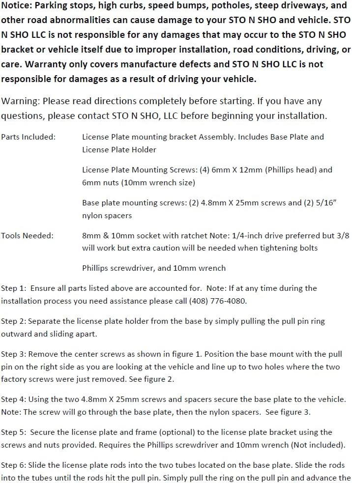 STO N SHO Front License Plate Bracket Compatible with 2023-2025 BMW i7 M Sport