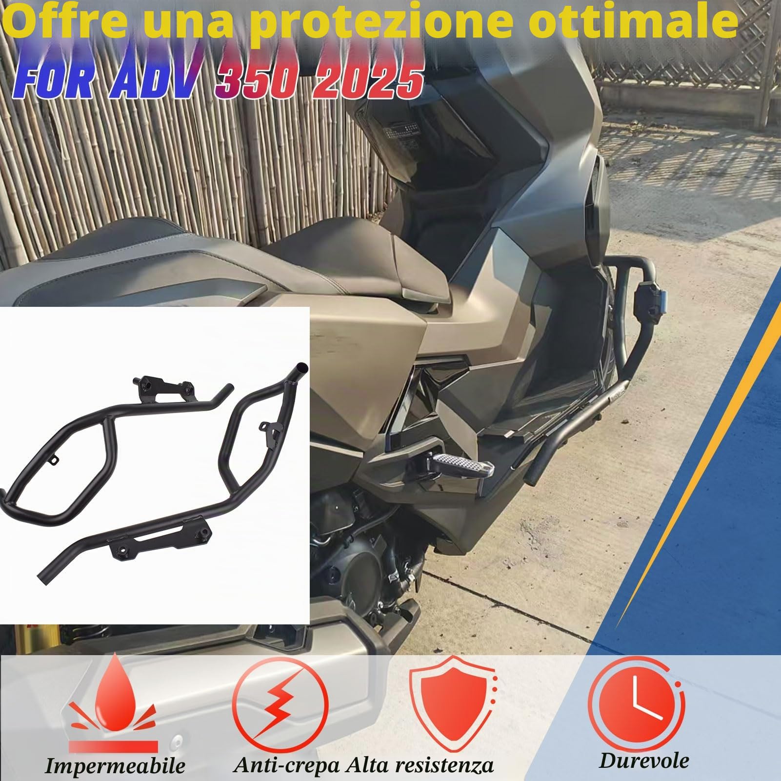 Protezione motore Barre di protezione autostradali Protezione telaio carrozzeria di ricambio per HO&N&DA ADV 350 ADV350 ADV 350 2025 Accessori Protezione anticaduta