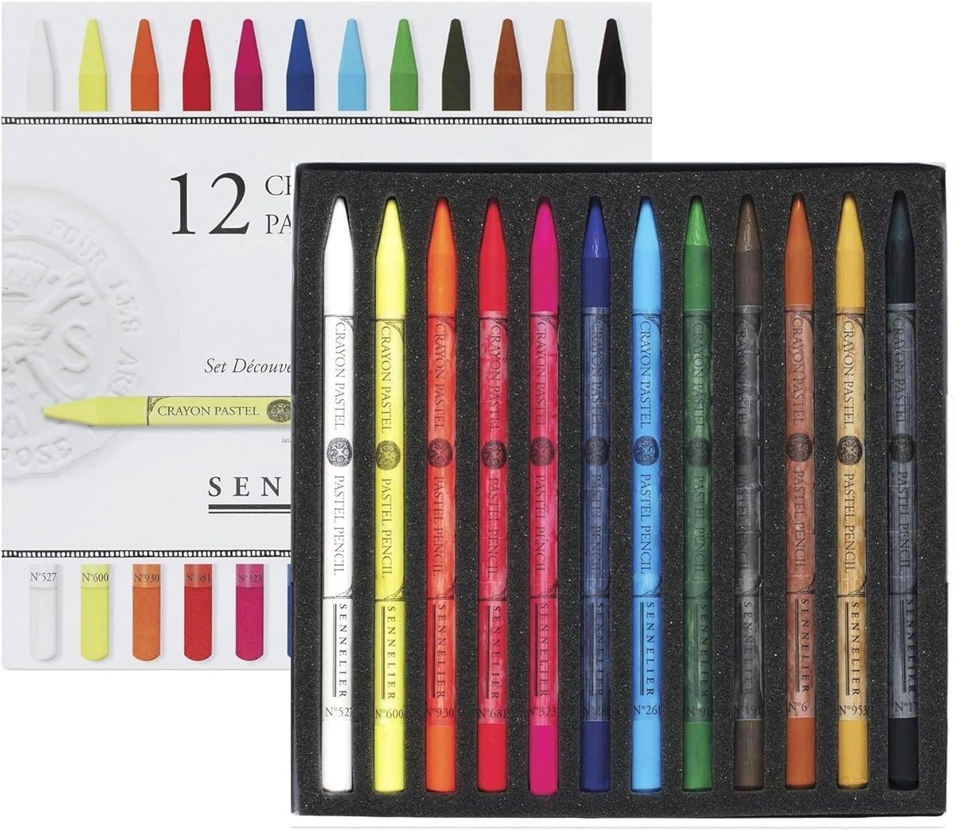 Sennelier 12 Crayons Pastel Secs Extra Fins et 1 Carte