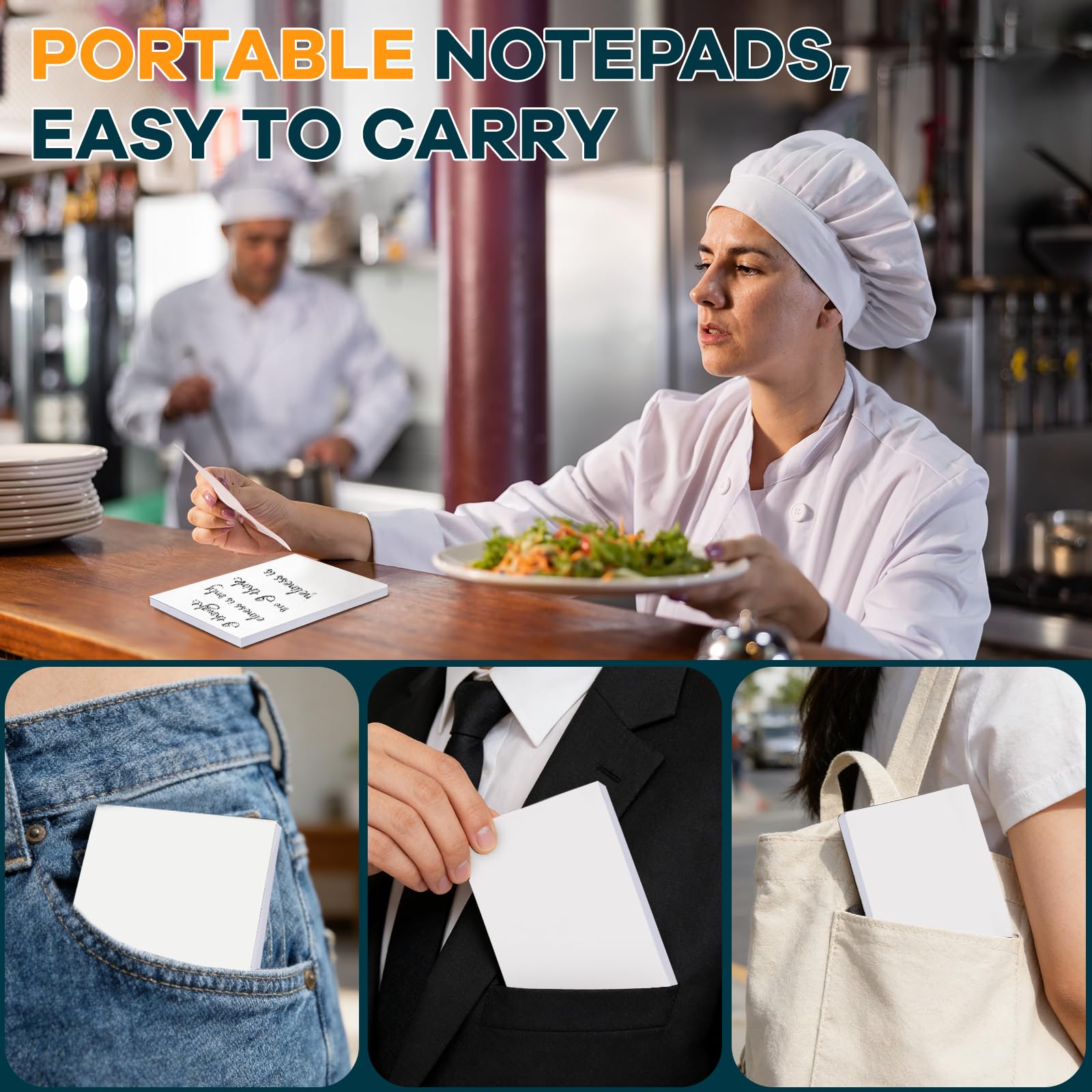 Beieverluck Paquete de 40 blocs de notas de 4 x 6 pulgadas, bloc de notas pequeños, 50 hojas por bloc de notas, bloc de notas en blanco, mini bloc de notas para compras, listas de tareas, escritura