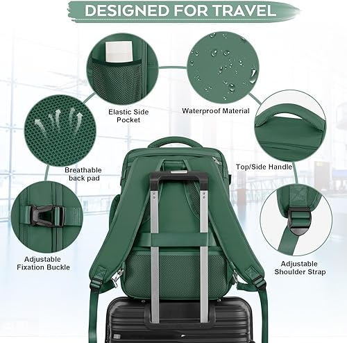 Miniatura 5 de Mochila de viaje grande, bolsas de mano para aviones, bolsa ligera para artículos personales, mochila para laptop, mochila casual para senderismo de