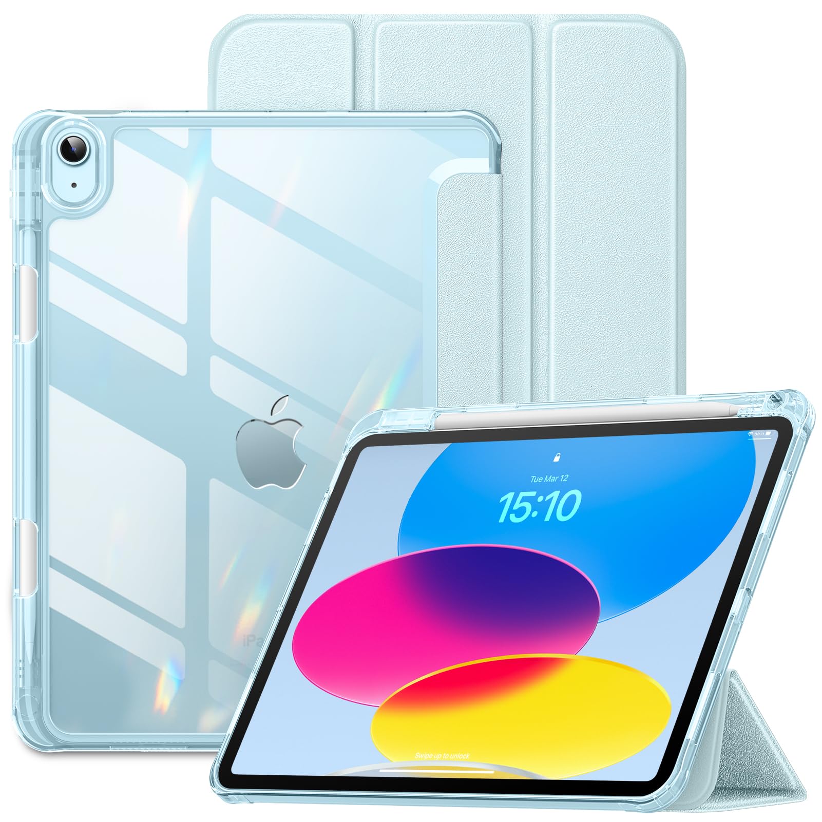 VIKESI for iPad A16 11-inch 2025 and iPad 10th Generation Case 10.9 inch Released in 2022, Matte Slim Hard Back, Soft TPU Frame, Pencil Holder and