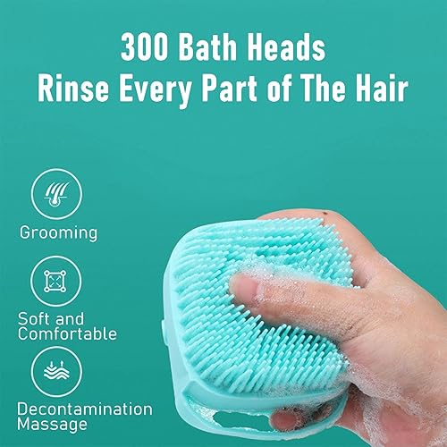 Miniatura 4 de Cepillo de baño para perros y removedor de pelusa portátil, kit de afeitadora de tela fuzz, contiene 1 champú de silicona suave para mascotas,