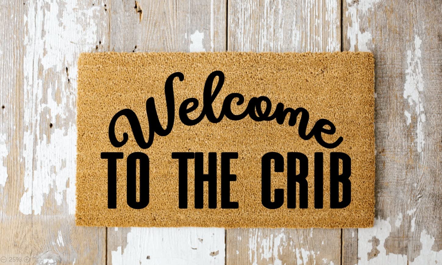 Fun Entry Doormat Welcome to Our Crib Welcome Mat | Housewarming Gifts | Wedding Gifts | Closing Gifts Water Absorbent Floor Mat for Entry Porch, Home