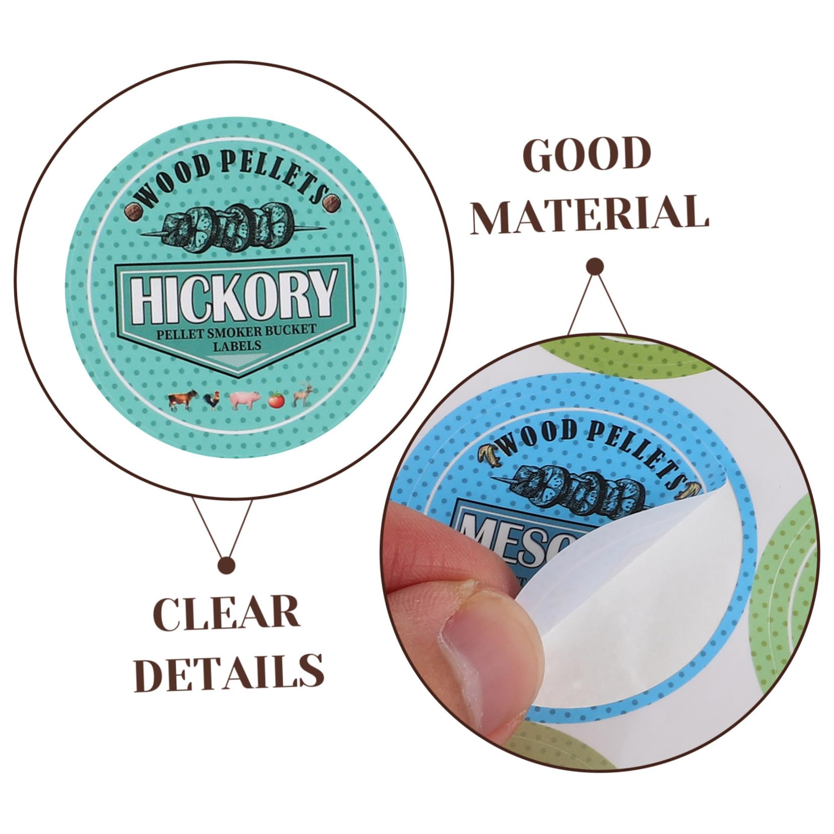 Pellet Storage Lasuroa 12pcs Grill Pellet Labels, Inch