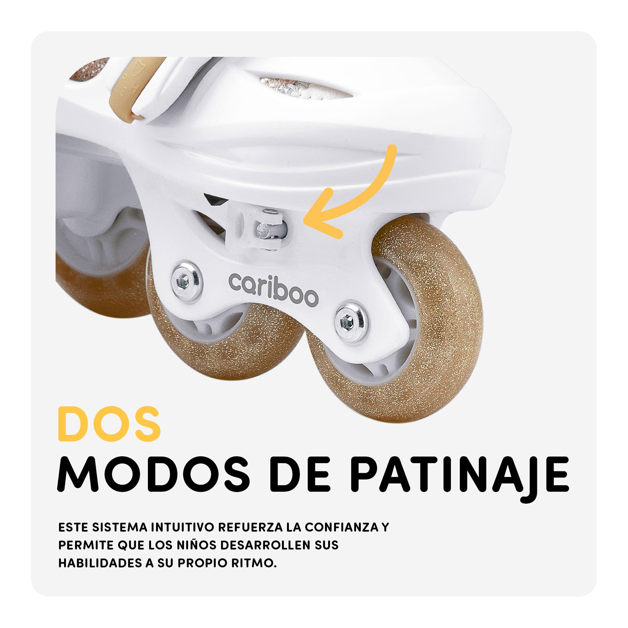Cariboo Patines para Niños - Ajustables - para Principiantes - Set con Protectores de Rodillas, Codos y Muñecas - Ballerina