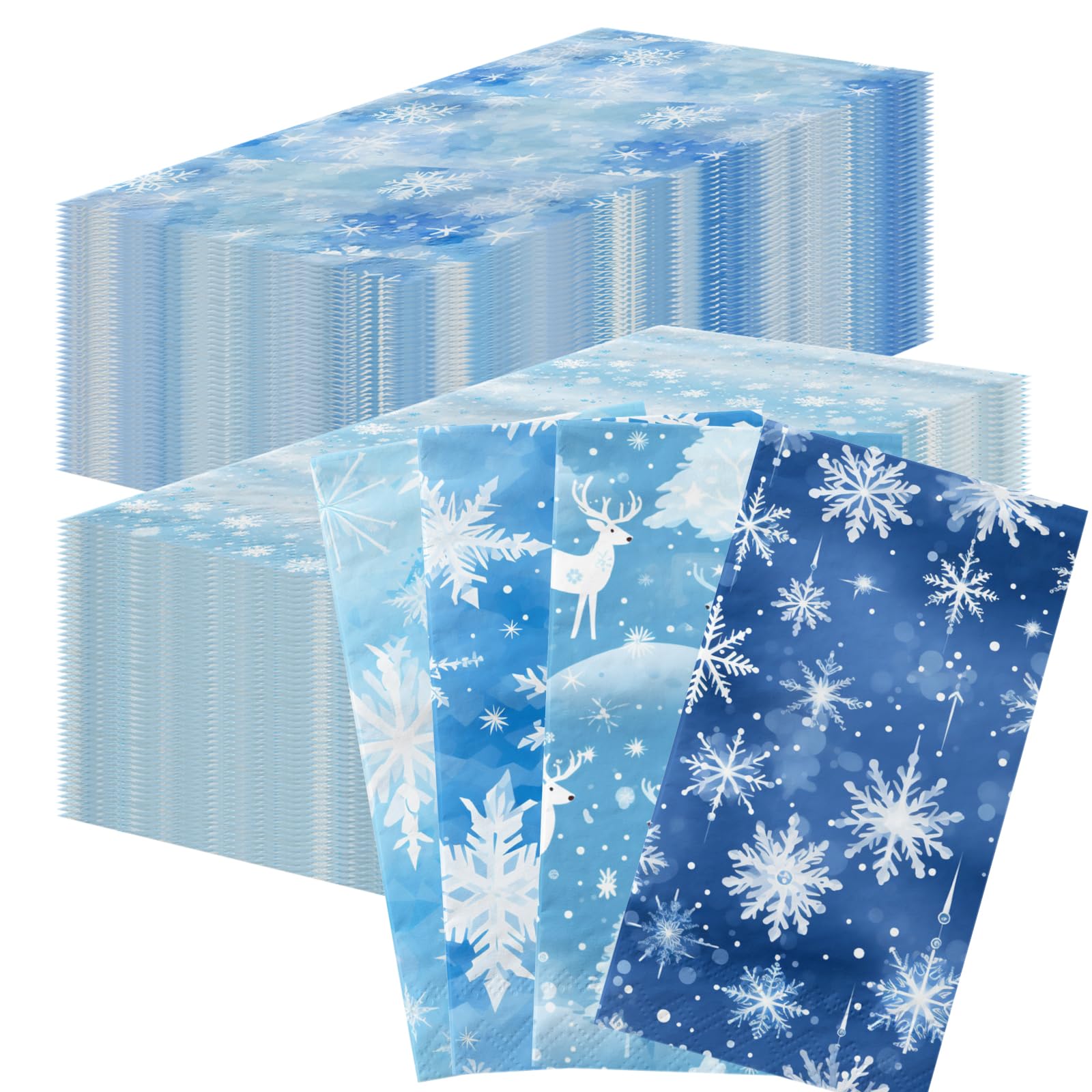 Winter Party decorations Napkins, 40Pcs Blue Snowflake Winter Napkins Winter Wonderland Birthday Decorations Winter Napkins Disposable, Winter Paper Napkins for Winter Holiday Christmas Decorations