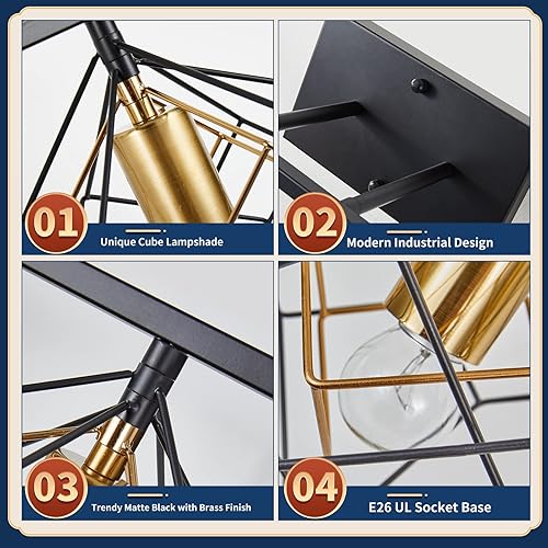 Miniatura 3 de Lámpara de tocador de 4 luces para baño, lámparas de baño sobre espejo con 4 pantallas giratorias, modernas luces montadas en la pared, negro mate,