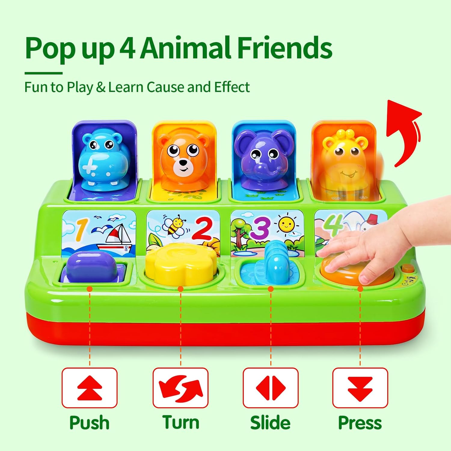 Interactive Pop Up Animals Toy with Light, Music Morocco Ubuy