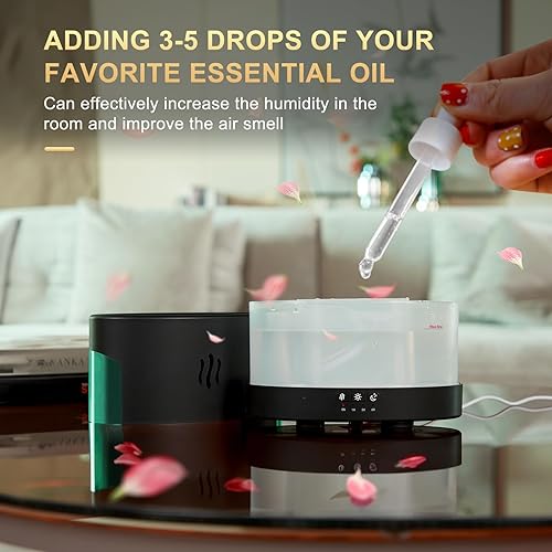 Miniatura 5 de LOVME Difusor de llama de 15.2 fl oz, difusor de aceite esencial, difusor de volcán con control remoto, altavoz Bluetooth y función de ruido blanco,