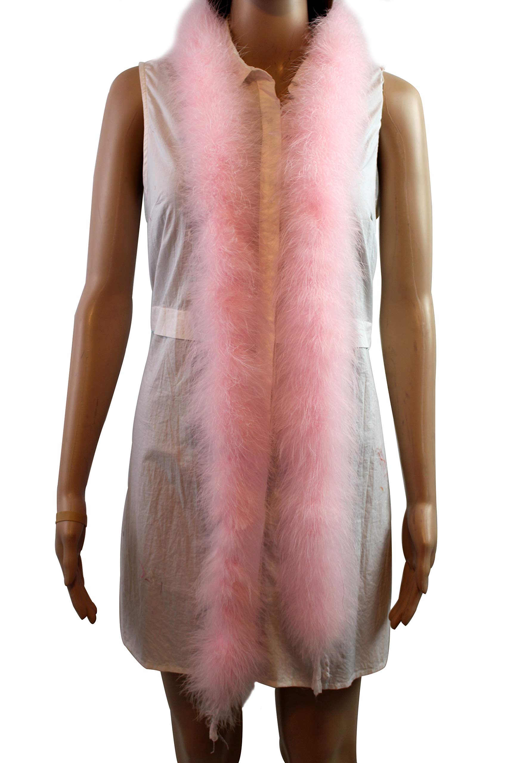 Flydreamfeathers 30 Gram 2 Yard-Long Marabou Feather Boa 8 Color, Dancing Wedding Crafting Party Dress Up Halloween Costume Decoration (Baby Pink Color), Baby Pink Color, 30 gram, 2 yard-long